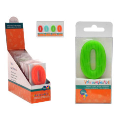 BOUGIE ANNIVERSAIRE PVC BOX 0 4 COLORIS