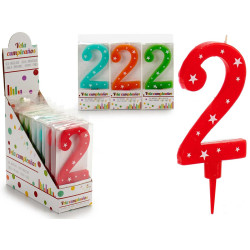VELA CUMPLEAÑOS NUMEROS GR 2 SURT 4 COL