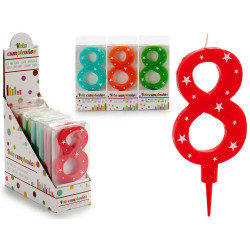 VELA CUMPLEAÑOS NUMEROS GR 8 SURT 4 COL