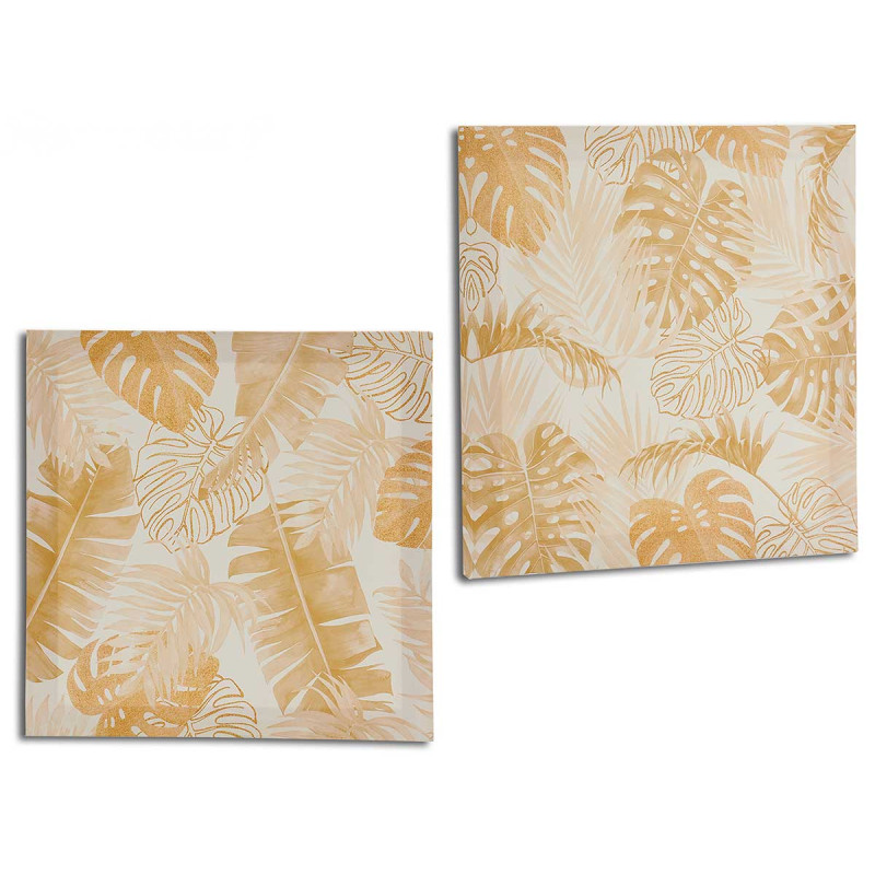 CANVAS 28X28 NATURAL LEAF SURT 2
