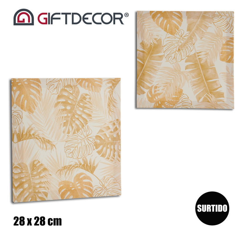 CANVAS 28X28 NATURAL LEAF SURT 2