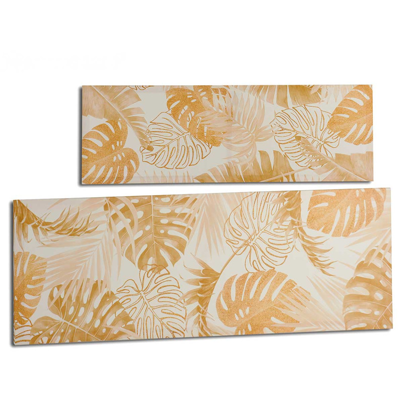 CANVAS 30X90 NATURAL LEAF SET 2