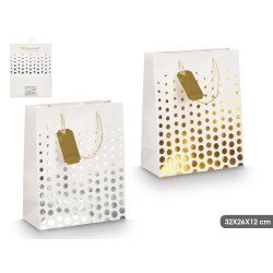 BUSTA MANICO PUNTI ORO ARGENTO 32X26X12CM
