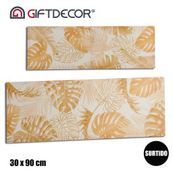 CANVAS 30X90 NATURAL LEAF SET 2
