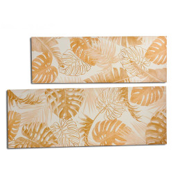 CANVAS 45X135 NATURAL LEAF SET 2