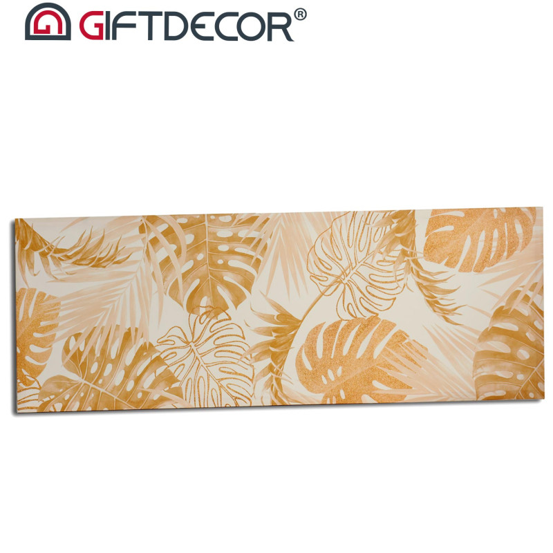 CANVAS 45X135 NATURAL LEAF SET 2