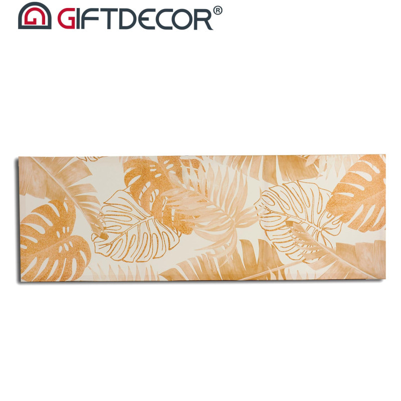 CANVAS 45X135 NATURAL LEAF SET 2