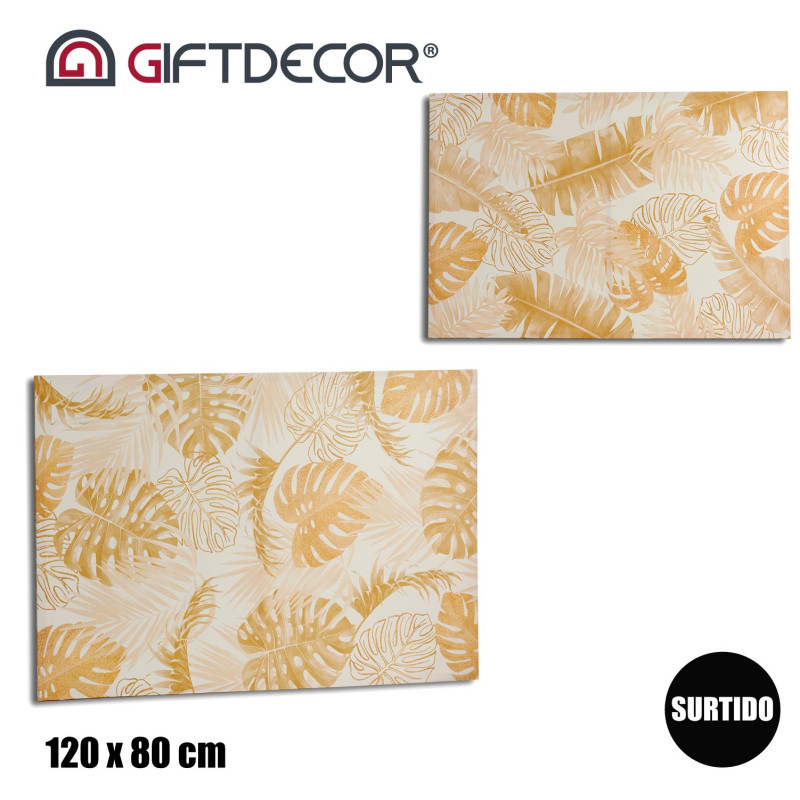 CANVAS 80X120 NATURAL LEAF SET 2