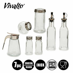 SET 7 BOTES CRISTAL CONDIMENTOS COCINA