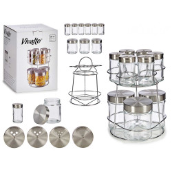 SET 9 BOTES CRISTAL SOPORTE METAL REDOND