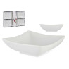 SET 6 BOLS PORCELAINE BLANC APERITIF CARRE 12CM