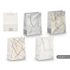 BUSTA MANICO RIGHE ORO ARGENTO 23X18X10CM