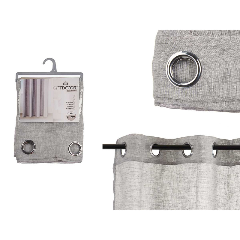 CORTINA 140X260CM 8 ANILLAS GRIS