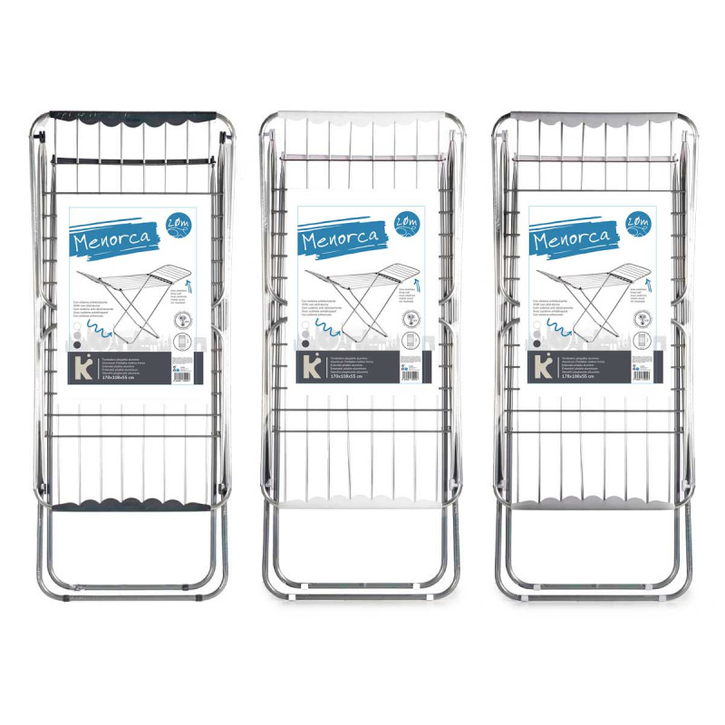 CORDE À LINGE ALUMINIUM 20M POIGNÉE PLAST ASRT 3 C