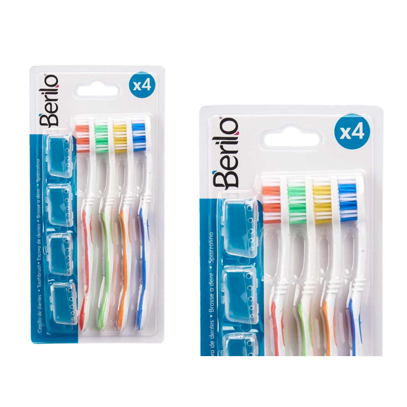SET 4 CEPILLOS DIENTES FUNDA