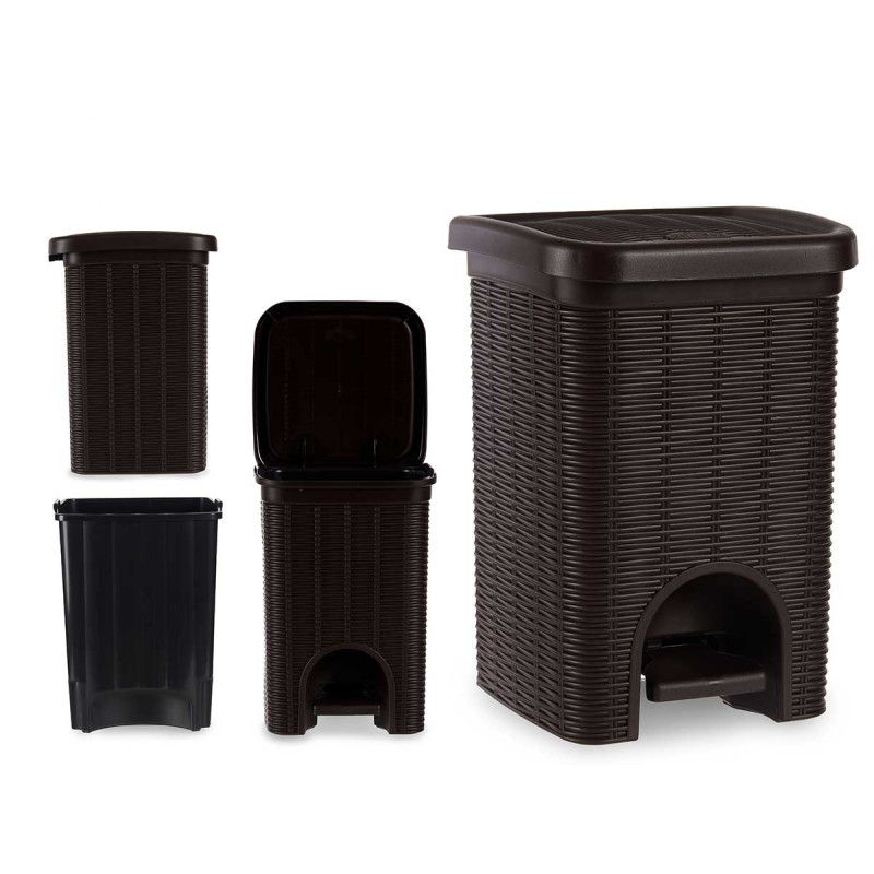 PLASTIC PAPER BIN SMALL 6L DARK BROWN
