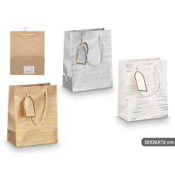 BUSTA MANICO LINEE ASS 3 COL METALLICI 32X26X12CM