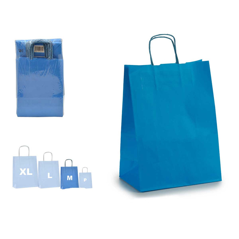 BORSA CARTA AZZURRO PICC+