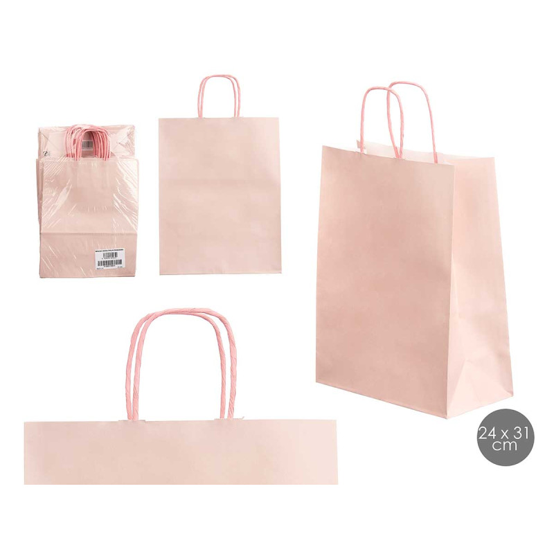 PAPER BAG PALE PINK SMALL 24X31CM