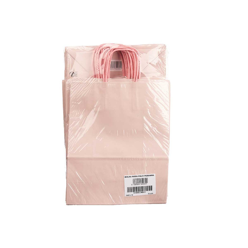 PAPER BAG PALE PINK SMALL 24X31CM