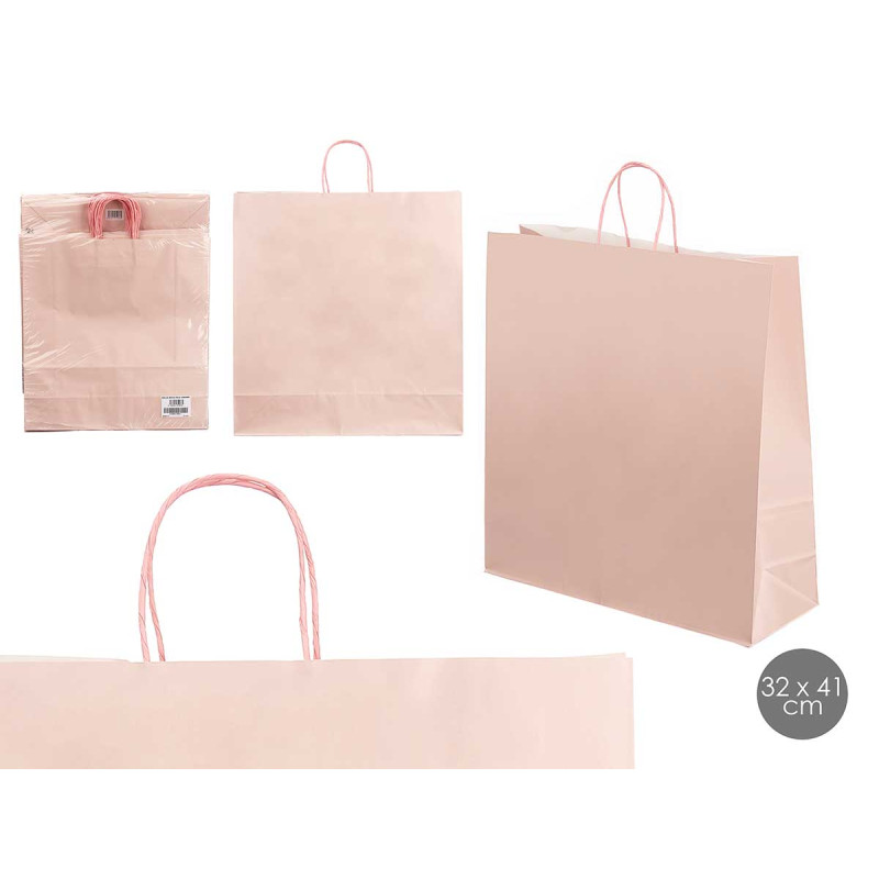 SACCHETTO DI CARTA ROSA MED 32X41CM