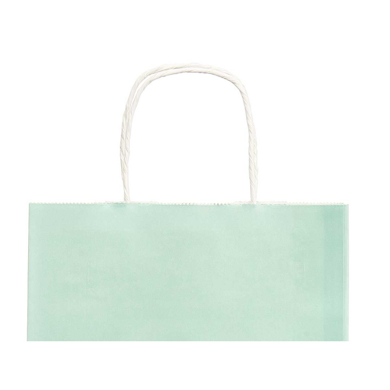 SAC EN PAPIER VERT MENTHE MINI 18X24CM