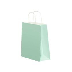 SAC EN PAPIER VERT MENTHE PETIT 24X31CM