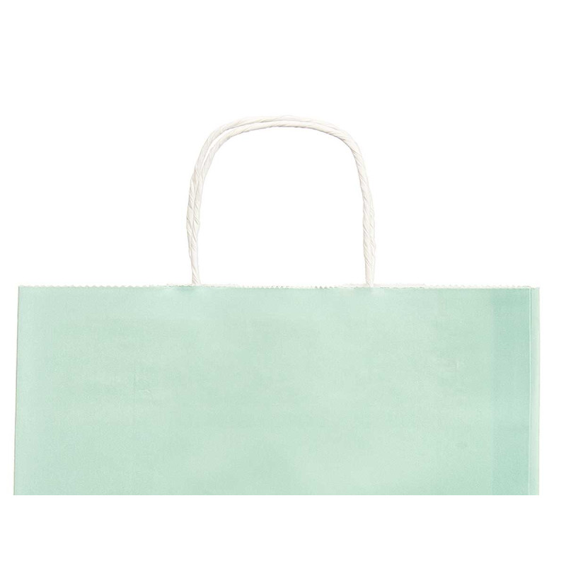 SAC EN PAPIER VERT MENTHE PETIT 24X31CM