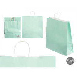 SAC EN PAPIER VERT MENTHE GRAND 46X49CM