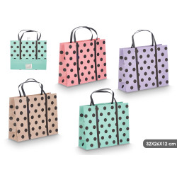 SACO PRESENTE CIRCULOS SORT 4 COR 32X26X12CM