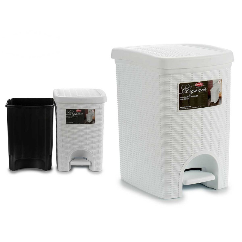 POUBELLE ELEGANCE GR BLANCHE 20L
