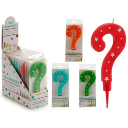 BIRTHDAY CANDLE BIG ? NUMBERS MIX 4 COL