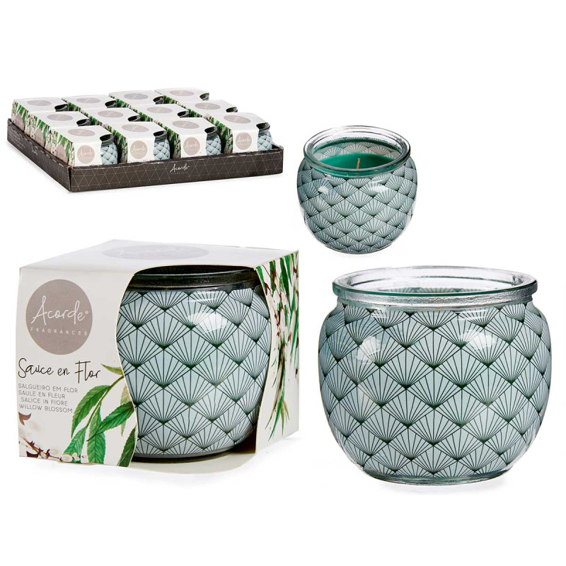 BOUGIE POT CRISTAL SAULE EN FLEUR