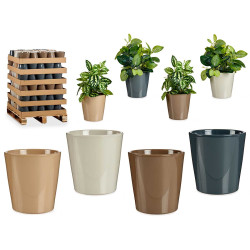 CERAMIC CONICAL POT 17CM ASSORT 4 COL NEUTROS