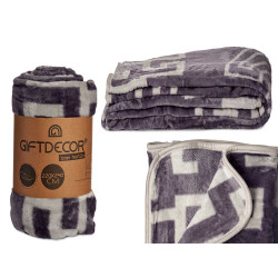 GREY RASCHEL BLANKET 220X240CM
