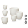 SET 3 ROUNDED POTS 14 17 22CM MATT WHITE 