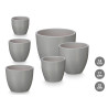 SET 3 ROUNDED POTS 14 17 22CM MATT GREY 
