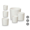 SET 3 POTS CYLINDRE 14 17 22CM BLANC MAT