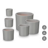 SET 3 CYLINDER POTS 14 17 22CM MATT GREY 