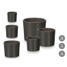 SET 3 POTS CYLINDRE 14 17 22CM ANTHRACITE MAT