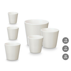 SET 3 CONIC POTS 14 17 22CM MATT WHITE 