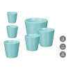 SET 3 POTS CONIQUE 14 17 22CM TURQUOISE MAT