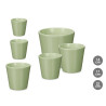 SET 3 CONIC POTS 14 17 22CM MATT MINT 