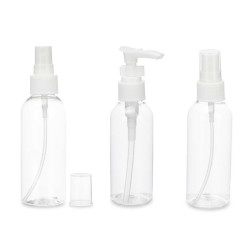 SET 3 COSMETICS BOTTLES WHITE LID