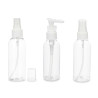SET 3 COSMETICS BOTTLES WHITE LID
