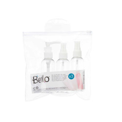 SET 3 COSMETICS BOTTLES WHITE LID