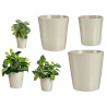 SET 3 11-14-17CM CONICAL GREY CERAMIC POTS 