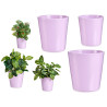 SET 3 11-14-17CM CONICAL LILAC CERAMIC POTS 