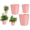 SET 3 11-14-17CM CONICAL PINK CERAMIC POTS 