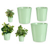 SET3 POT FLEURSS CERAMIQUE CONIQUE 11-14-17CM VERT